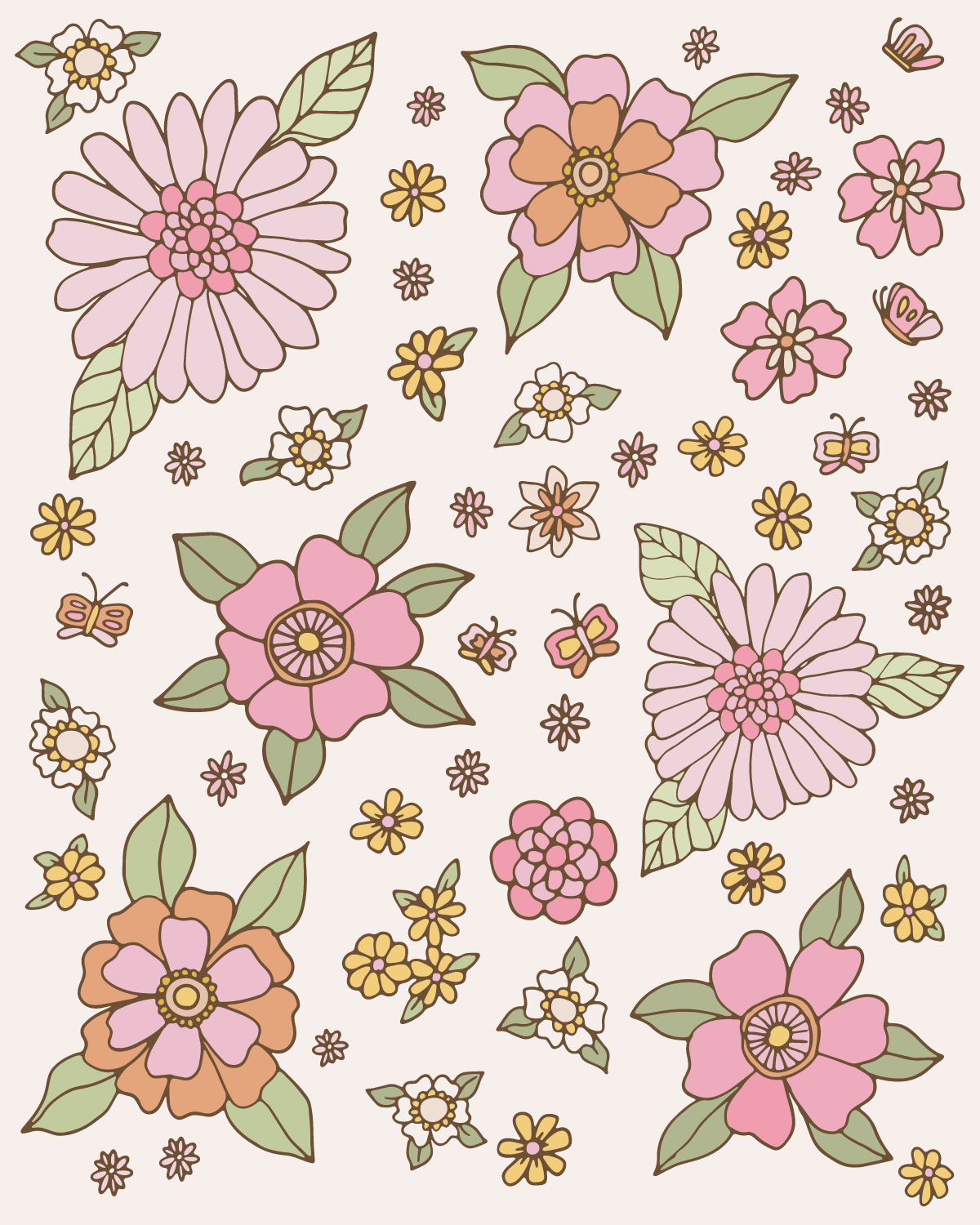 Wall Pops - Fluttering Florals